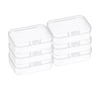 PATIKIL Scatola Stoccaggio Trasparente Coperchio Cerniera 6.5x4.5x2.5 Pollici 6pz Contenitori Organizzatori Impilabili Plastica Rettangolari Gioielli Oggetti Piccoli Progetti Artistici