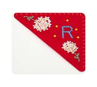 PATIKIL Segnalibro Angolare Personalizzato Ricamato, Segnalibro a Triangolo in Feltro con Fiori a Mano per Amanti della Lettura, Insegnanti, Fai da Te, Rosso, Lettera r