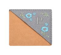 PATIKIL Segnalibro Angolare Ricamato Personalizzato, Carino Fiore Feltro Cucito Triangolo Manuale Libro Pagina Segno per Donne Uomini Amante Insegnante, Grigio, Lettera P