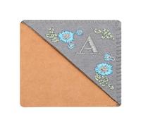 PATIKIL Segnalibro Angolare Ricamato Personalizzato, Carino Fiore Feltro Cucito Triangolo Manuale Libro Pagina Segno per Donne Uomini Amante Insegnante, Grigio, Lettera a