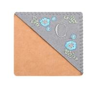 PATIKIL Segnalibro Angolare Ricamato Personalizzato, Carino Fiore Feltro Cucito Triangolo Manuale Libro Pagina Segno per Donne Uomini Amante Insegnante, Grigio, Lettera C