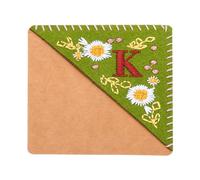 PATIKIL Segnalibro Angolare Ricamato Personalizzato, Carino Fiore Feltro Cucito Triangolo Manuale Libro Pagina Segno per Donne Uomini Amante Insegnante, Verde, Lettera K