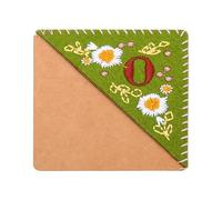 PATIKIL Segnalibro Angolare Ricamato Personalizzato, Carino Fiore Feltro Cucito Triangolo Manuale Libro Pagina Segno per Donne Uomini Amante Insegnante, Verde, Lettera O