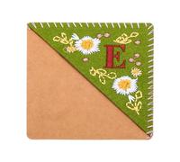 PATIKIL Segnalibro Angolare Ricamato Personalizzato, Carino Fiore Feltro Cucito Triangolo Manuale Libro Pagina Segno per Donne Uomini Amante Insegnante, Verde, Lettera E