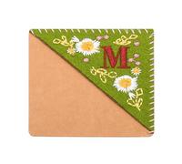 PATIKIL Segnalibro Angolare Ricamato Personalizzato, Carino Fiore Feltro Cucito Triangolo Manuale Libro Pagina Segno per Donne Uomini Amante Insegnante, Verde, Lettera M