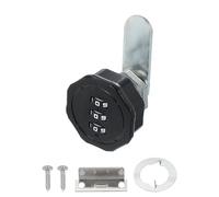 PATIKIL Serratura a Combinazione Cam Lock in Lega di Zinco Senza Chiave a 3 Cifre per Serratura per Armadietto a File 5/8" Cilindro Finitura Cromata Serratura di Sicurezza con Vite Nero