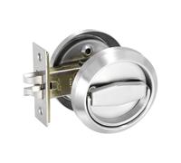 PATIKIL Serratura rotonda da incasso, lunghezza 8,9 cm, colore argento (1 set), pomello per porta da incasso, adatta per cabina armadio, lavanderia, porta del corridoio