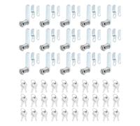 PATIKIL Serrature Armadietti 1-1/8" Chiavi, Set 15pz Serrature Cilindro Camma Lega Zinco Chiave Uguale per Cassetta Attrezzi, Porta Stoccaggio, Cassetto Armadio, Argento