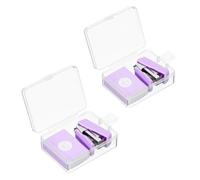 PATIKIL Set di 2 Mini Sparapunti con 800 Graffette Standard, Sparapunti da Scrivania Morandi Carino Capacità 20 Fogli per Forniture Ufficio, Viola