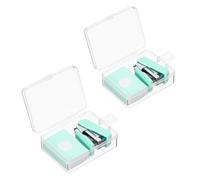 PATIKIL Set di 2 Mini Sparapunti con 800 Graffette Standard, Sparapunti da Scrivania Morandi Carino Capacità 20 Fogli per Forniture Ufficio e Suola, Verde