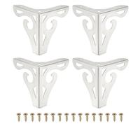 PATIKIL Set Di 4 Gambe Mobili Forate 3.7 Inch Piedi Moderni Argento