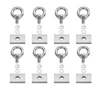 PATIKIL Set di 8 bulloni a occhiello M8 x 15 mm, in acciaio inossidabile 304, con dadi a molla e rondelle piatte per appendere cinghie di fissaggio per esterni e interni