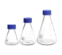 PATIKIL Set di Fiale Erlenmeyer, 3pz 250 Ml 500 Ml 1000 Ml Fiale Bocca Stretta Graduata Tappo Vite Vetro Borosilicato Graduazione Stampata Esperimenti Laboratorio, Chimica Scientifica