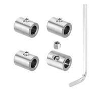 PATIKIL Set Di Morsetti Per Cavo In Acciaio Inox 304 A Foro Singolo Da 8mm, 4 Pz Morsetti Per Cavo Con Viti Esagonali E Chiave Per Fissaggio Cavi Metallici, Colore Argento