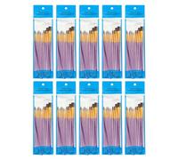 PATIKIL Set pennelli dipingere 10 set/100pz pennelli nylon ottimi per dipingere dettagli olio e acquerello adatti ad artisti e appassionati di pittura viola.