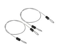 PATIKIL Sicurezza Acciaio Cavo 2.5mm x 0.5m/1.64ft Cavo Antifurto Rivestito Bagaglio Blocco Filo Corda con Doppio Cerchio Cavo di Sicurezza per Esterni Trasparente 2pz