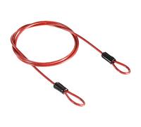 PATIKIL Sicurezza Acciaio Cavo 2.5mm x 1m/3.28ft Cavo Antifurto Rivestito Bagaglio Blocco Filo Corda con Doppio Cerchio Cavo di Sicurezza per Esterni Rosso