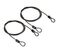 PATIKIL Sicurezza Acciaio Cavo 2.5mm x 1m/3.28ft Cavo Antifurto Rivestito Bagaglio Blocco Filo Corda con Doppio Cerchio Cavo di Sicurezza per Esterni Nero 2pz