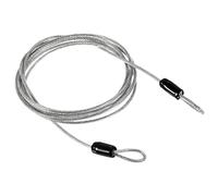 PATIKIL Sicurezza Acciaio Cavo 2.5mm x 2m/6.56ft Rivestito Bagaglio Blocco Filo Corda con Doppio Cerchio Trasparente