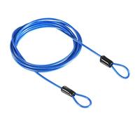 PATIKIL Sicurezza Acciaio Cavo 2.5mm x 2m/6.56ft Rivestito Bagaglio Blocco Filo Corda con Doppio Cerchio Blu