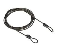 PATIKIL Sicurezza Acciaio Cavo 2.5mm x 2m/6.56ft Rivestito Bagaglio Blocco Filo Corda con Doppio oring Nero