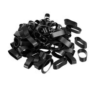 PATIKIL Silicone Gomma Fasce cerchio 100pz Antiscivolo 0.9" Piatto Nero per Libri, Arte, Scatole, Cordoncino Avvolgimento, Borsa Fasce
