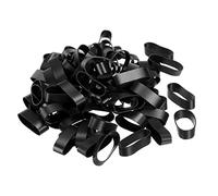 PATIKIL Silicone Gomma Fasce cerchio 50pz Antiscivolo 0.9" Piatto Nero per Libri, Arte, Scatole, Cordoncino Avvolgimento, Borsa Fasce