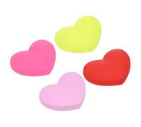 PATIKIL Smorzatori di vibrazioni da tennis, confezione da 4 pezzi, in silicone, ammortizzatori a forma di cuore, per smorzamento delle corde della racchetta da tennis, giallo, rosa pallido, rosso,