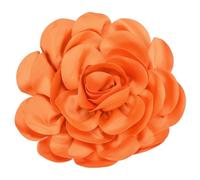 PATIKIL Spilla A Forma Di Rosa In Tessuto Di Raso 24cm Extra Large Grande Spilla Elegante Per Donna Da Banchetto Matrimonio Abito Completo Vestito Arancione