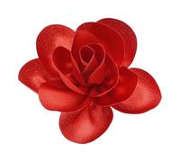 PATIKIL Spilla A Forma Di Rosa In Tessuto Raso Extra Large 15 cm Rosa Di Seta Elegante Spille Da Balzo Per Donne Abiti Da Sera Matrimonio Banchetto Rosso