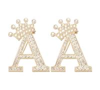 PATIKIL Spilla Con Lettera A tiara, 2Pcs Spilla Con Iniziale A Strass Alfabeto Spille Da Balzo Per Abiti Donna Cappotti Vestiti Craft, Tono Oro