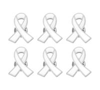 PATIKIL Spilla Nastro Bianco, 6 Pezzi, Smaltata, 2.6x2.1cm | Per Sensibilizzazione, Con Fermaglio Sicuro Per Eventi Di Beneficenza E Raccolta Fondi