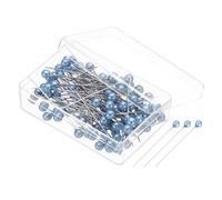 PATIKIL Spille da Cucito, 500 Pz 1.5 Pollici Spilla Dritta con Testa a Palla Perlata in Plastica per Tessuto, Decorazioni, Gioielli Fai da Te, Progetti di Cucito, Azzurro Cielo