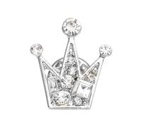 PATIKIL Spille Da Revers A tiara, Spilla Da Colletto Piccola Con Cristalli Regina Per Abiti Da Donna Uomo Matrimonio Completo Camicia Cappotto, Tono Argento(Bianco)