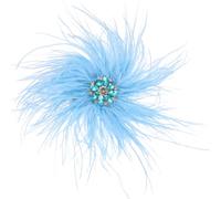 PATIKIL Spille di piume di struzzo oversize 6,7 pollici Blu | Con strass, morbide e soffici, clip per capelli e spille da bavero, per donna, per abito elegante, matrimonio, festa, ballo