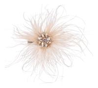 PATIKIL Spille in Piuma di Struzzo 6,7 Pollici Cachi | Oversize Grande Clip per Capelli da Corsage con Strass Soffici, per Donna, per Abito da Sera Matrimonio Festa Ballo Banchetto
