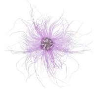 PATIKIL Spille in Piuma di Struzzo Oversize 6,7 Pollici Viola | anche come Clip per Capelli a Corsage, con Strass, Morbida, per Donna, per Abito Completo Matrimonio Festa Ballo Banchetto