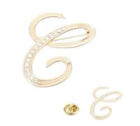 PATIKIL Spille Lettera e Strass, Spille con Iniziale Alfabeto Spilla Gioiello per Vestiti da Bavero Donna Uomo Cappotto