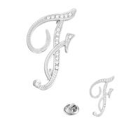 PATIKIL Spille Lettera e Strass, Spille con Iniziale Alfabeto Spilla Gioiello per Vestiti da Bavero Donna Uomo Cappotto Artigianato