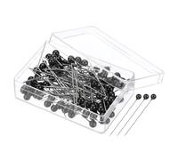 PATIKIL Spilli Cucito, 200pz 1,5" Spilli dritti con Plastica Palla perleta Testa per Tessuto, Decorativo, Gioielli Fai-da-Te, Artigianato e Cucito Progetto, Nero
