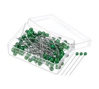 PATIKIL Spilli Cucito, 200pz 1,5" Spilli dritti con Plastica Palla perleta Testa per Tessuto, Decorativi, Gioielli Fai-da-Te, Artigianato e Progetto Cucito, Verde