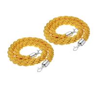 PATIKIL Stanchion Corda, 2Pz 1,2m/3,9 Piedi Barriera Corda Corda di Sicurezza barriera per Pali Stand Coda Divisore Folla Controllo Hotel, Giallo Argento