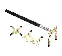 PATIKIL Stecca da biliardo retrattile, accessorio per stecca da biliardo in silicone, con 3 testine rimovibili in ottone per biliardo, competizione, tonalità oro