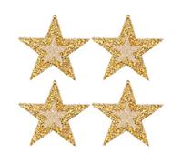 PATIKIL Stelle Patch Strass, 4Pz Patch Applique a Forma Stella Cuci/Ferro Patch Applique Strass Glitter Cristallo per Scarpe Abiti Pantaloni Borse Cappello Camicie Fai da Te, Oro