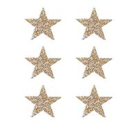 PATIKIL Stelle Termoadesive, 6pz Stelle Adesive Argento con Strass Glitter e Cristalli Patch di Stoffa per Artigianato Fai da Te Riparazione Abbigliamento Jeans, Champagne 6cm