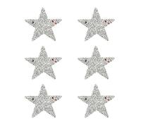 PATIKIL Stelle Termoadesive, 6pz Stelle Adesive Argento con Strass Glitter e Cristalli Patch di Stoffa per Artigianato Fai da Te Riparazione Abbigliamento Jeans, Multicolore 6cm