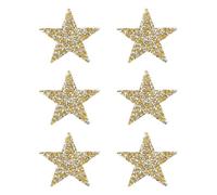 PATIKIL Stelle Termoadesive, 6pz Stelle Adesive Argento con Strass Glitter e Cristalli Patch di Stoffa per Artigianato Fai da Te Riparazione Abbigliamento Jeans, Giallo 6cm