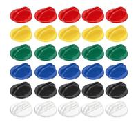PATIKIL Supporti per Carte Plastica 0,98", 30 Pz Porta Carte Posto Design Triangolare Moderno per Numeri Tavolo per Giochi Tavolo, Foto, Memo, Rosso/Giallo/Verde/Blu/Nero/Trasparente