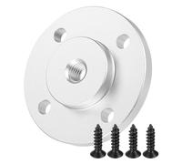 PATIKIL Supporto a flangia per microfono con filettatura femmina M6 x 1, supporto da tavolo a collo di cigno da tavolo con vite a testa rotonda per adattatore per tubo a collo d'oca, argento