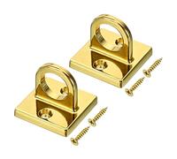 PATIKIL Tampone Occhio Piastra U Ganci, 2pz Metallo Soffitto Gancio Parete Montaggio Asola con Viti Ferramenta oring Ganci per Sospesi Corde in Coda Barriera, Luminoso Oro